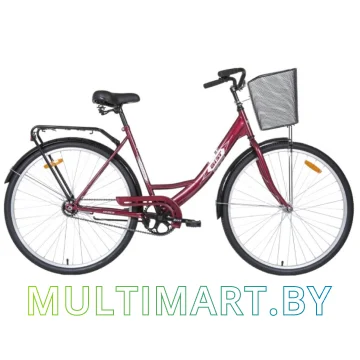 Городской велосипед AIST 28-245 с корзиной 2022 (вишневый)